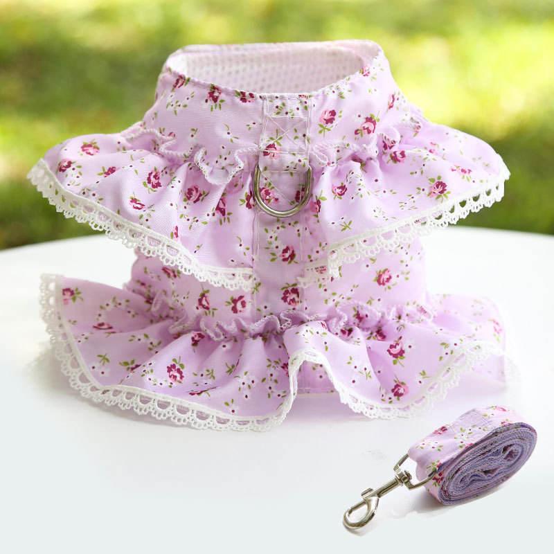 Chest strap traction purple small floral