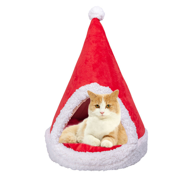 Wholesale Custom Christmas Festival Warm Comfortable Cat Bed