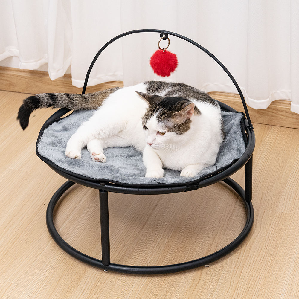 Manufacturers Wholesale Stainless Steel Short Plush Pet Elevated Bed Waterproof Cat Bed Soft And Comfortable
