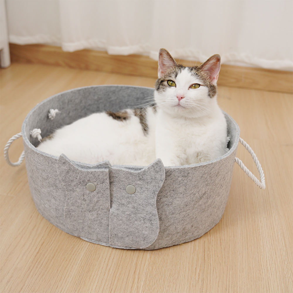 New Design Foldable Comfortable Felt Cat Bed