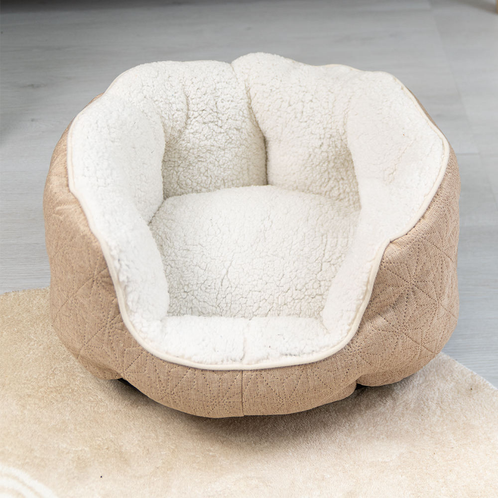 New Design Comfortable Soft Imitation Linen Plush Pet Dog Bed