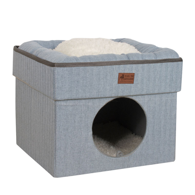 2 In 1 Cat Scratching Toys Foldable Cat House Warm Cat Bed