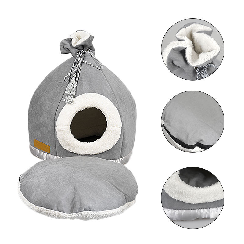 Manufacturer Custom Warm Cat Bed House With Ball Toys Pet Bed