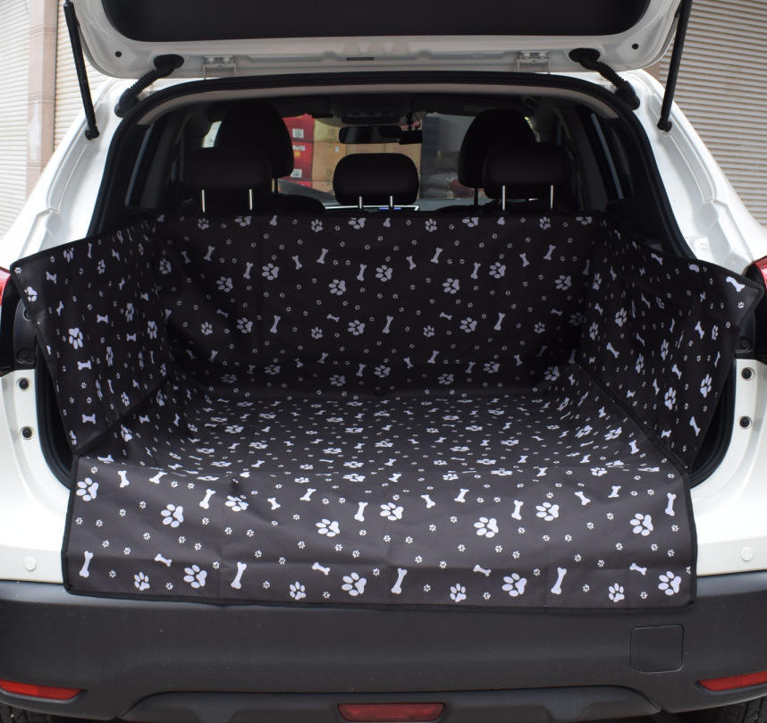Wholesale Custom Print Bone Pattern Waterproof Dog Car Seat Cover Suv Dog Mat