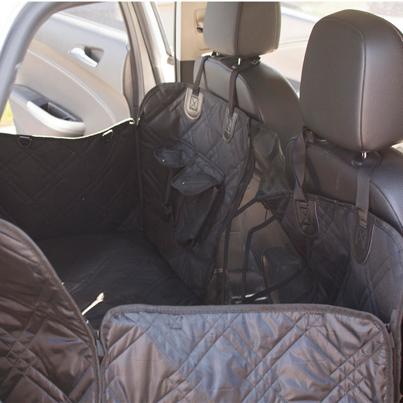 Wholesale Custom Waterproof Dog Car Seat Cover With Front Mesh And Pet Seat Belt