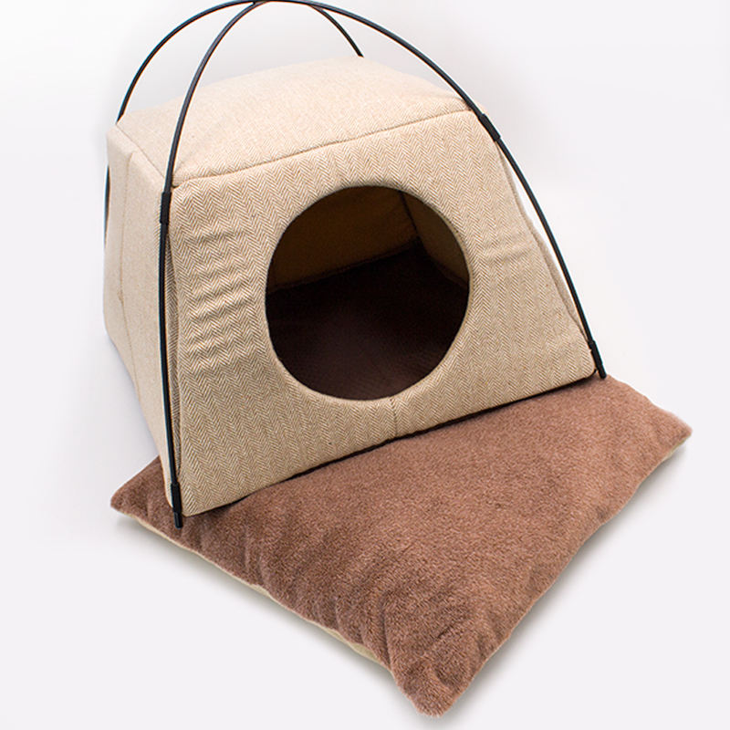 Cat House Leaves Pattern Creative Dual-use Cat Bed All Season Sleeping Bag For Cat Pet