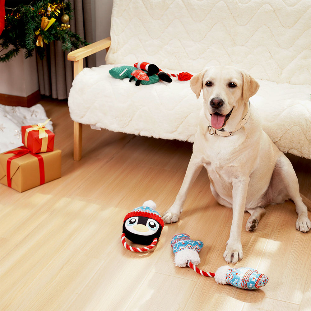 Manufacturers Wholesale Christmas Dog Plush Cotton Rope Bite Toys