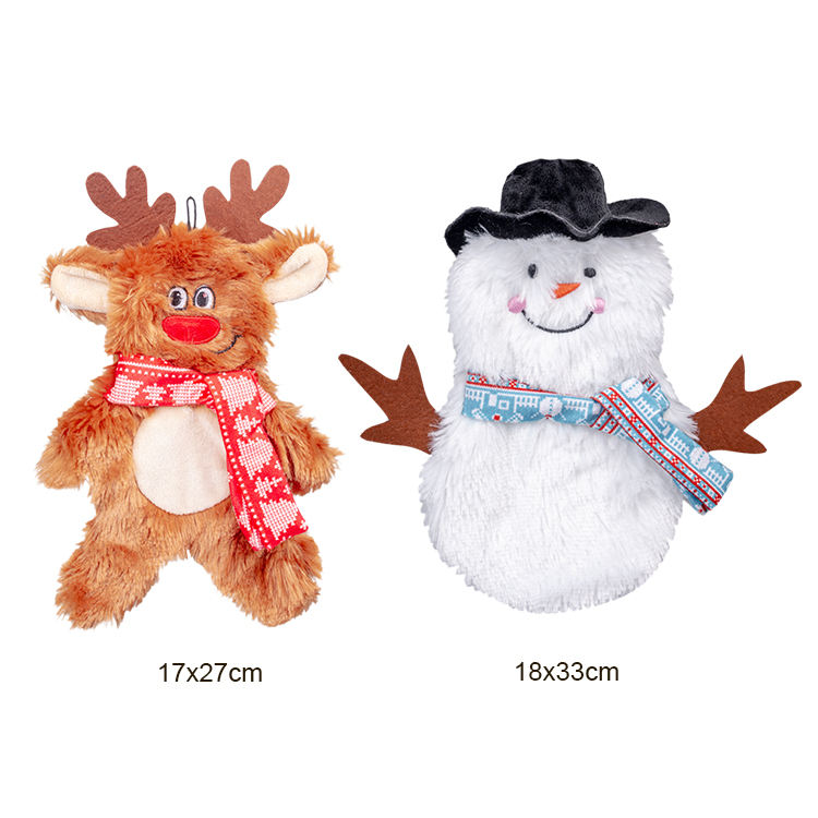 New Classical Christmas Design Durable And Healthy Interactive Festive Play Pet Plush Toy