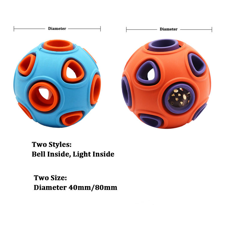 Manufacturer New Durable Dog Ball Toys Lighting Dog Chew Ball Toys Pet Toys With Bell