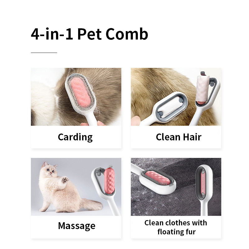 4 In 1 Comfortable Bathing Massage Pet Grooming Brush