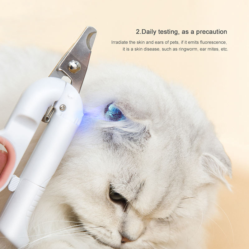 Led Light Tpe Stainless Steel Sharp Pet Nail Clippers For Dogs And Cats