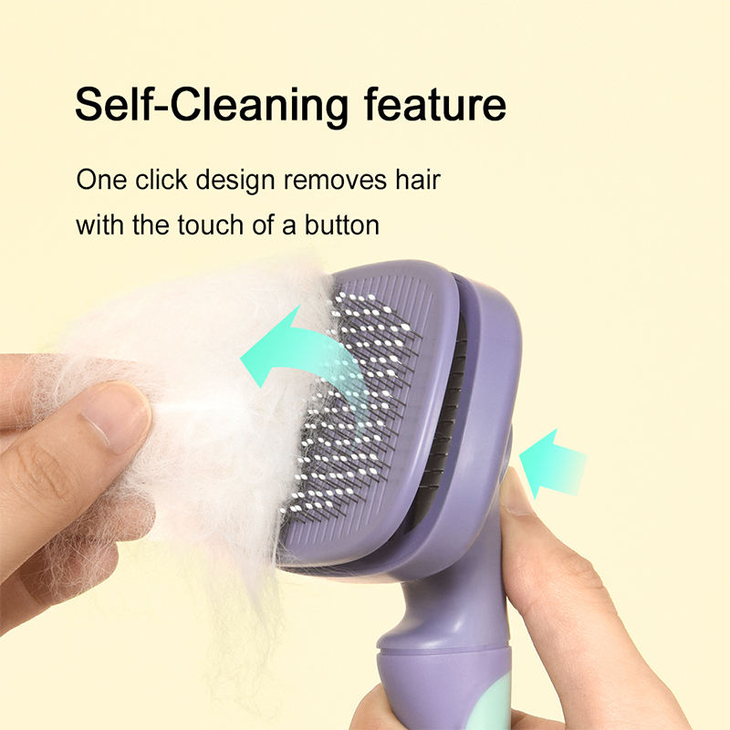 Rotatable Self-cleaning Pet Grooming Dog Brush Abs Pet Hair Remover Comb