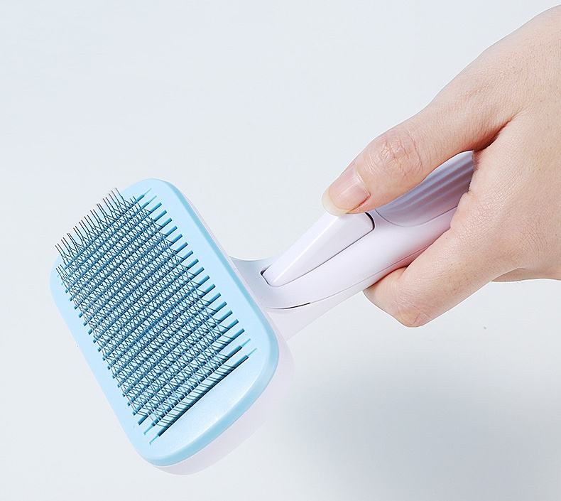 Wholesale Custom New Design Colorful One Botton Hair Removal Pet Grooming Tool Pet Comb