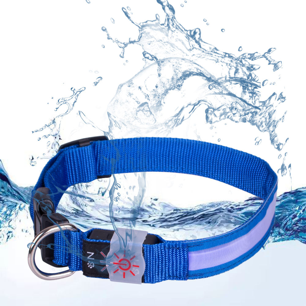 Adjustable Ipx7 Waterproof Usb Rechargeable Light Led Dog Collar