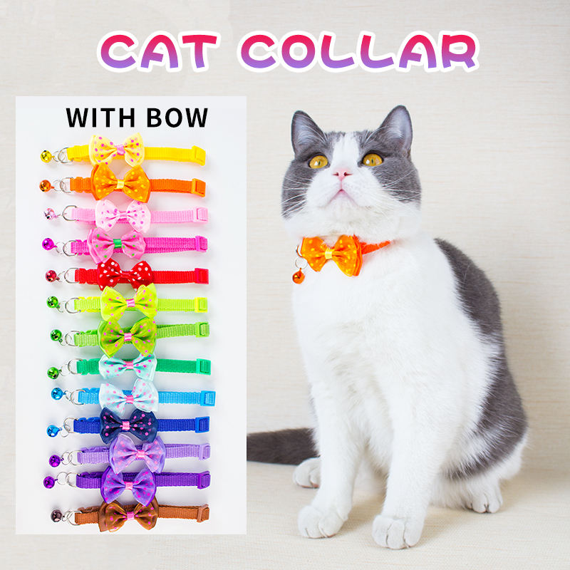 Wholesale Custom Reflective Printing Multiple Colors Cat Collar With Bell