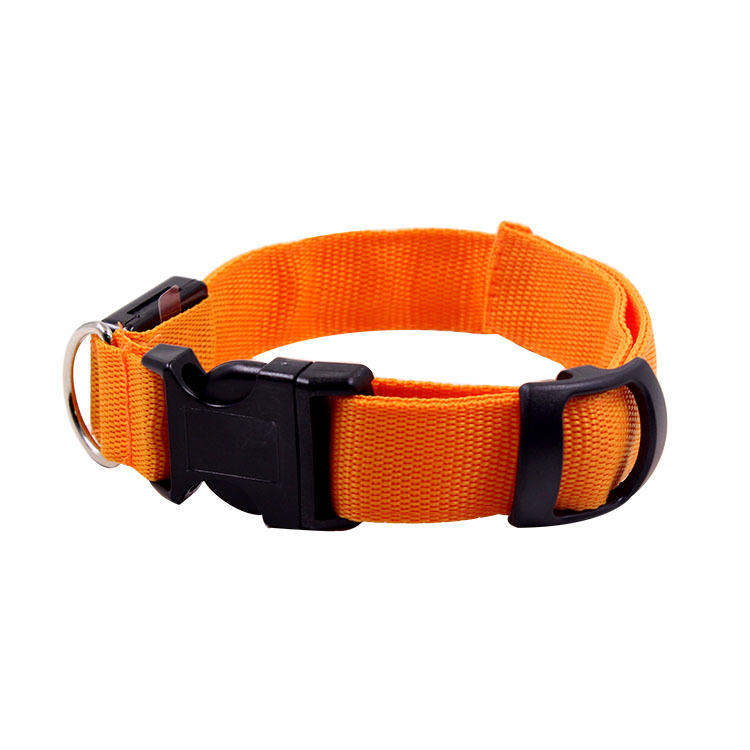 Manufacturer Custom New Design Adjustable Nylon Reflective Light Led Dog Collar