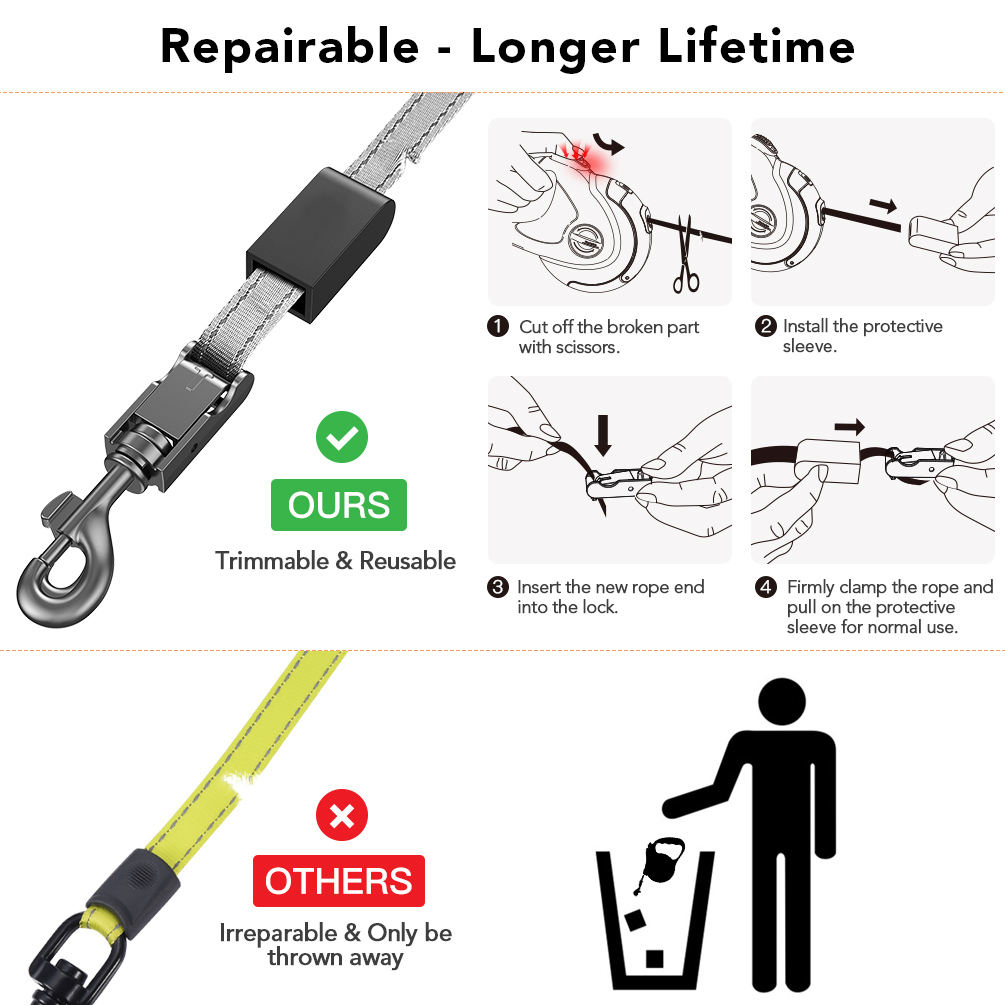 New Design Replaceable Leash Rope Large Dog Retractable Leash