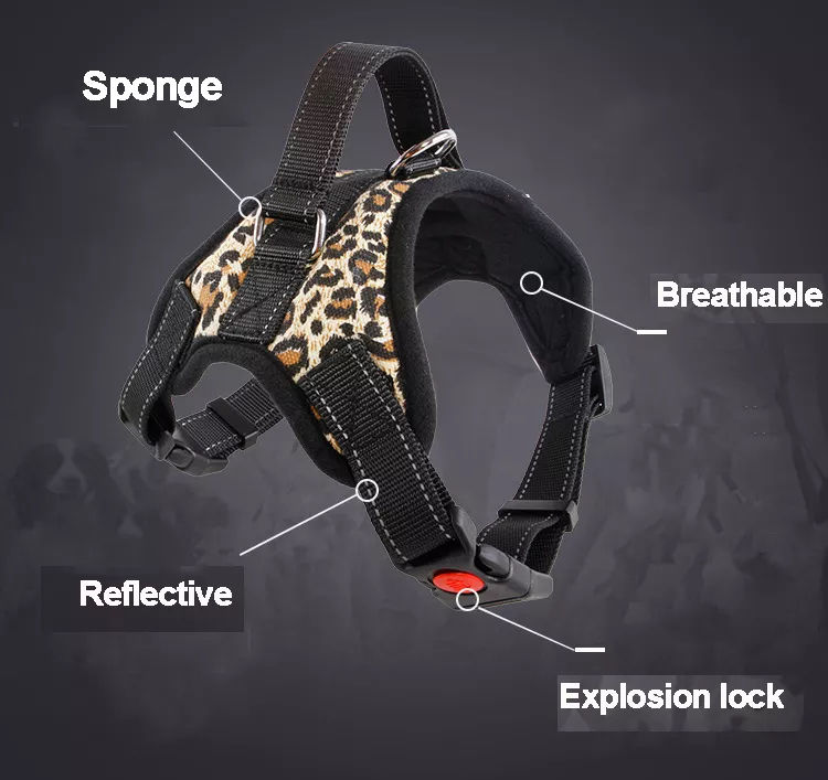 Wholesale Custom Adjustable Breathable Reflective Big Dog Harness