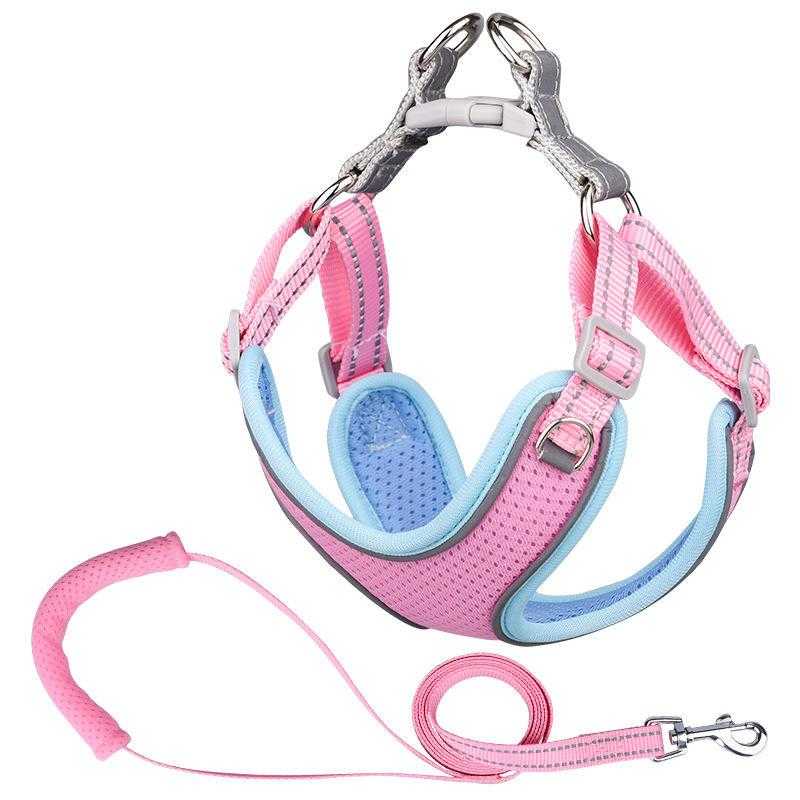 Manufacture Wholesale Reflective Comfotable Breathable Pet Harness And Leashes