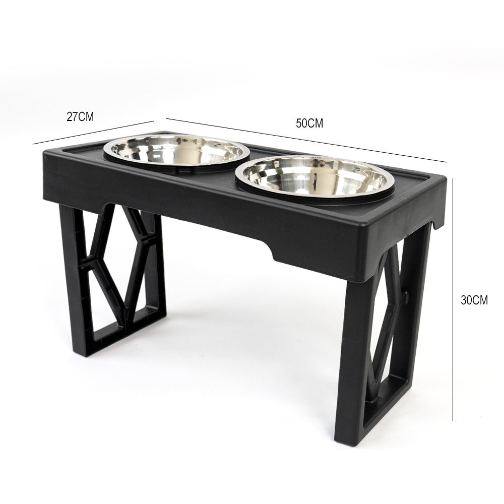 Transformable Shelf Stainless Steel Elevated Pet Bowls For Dogs