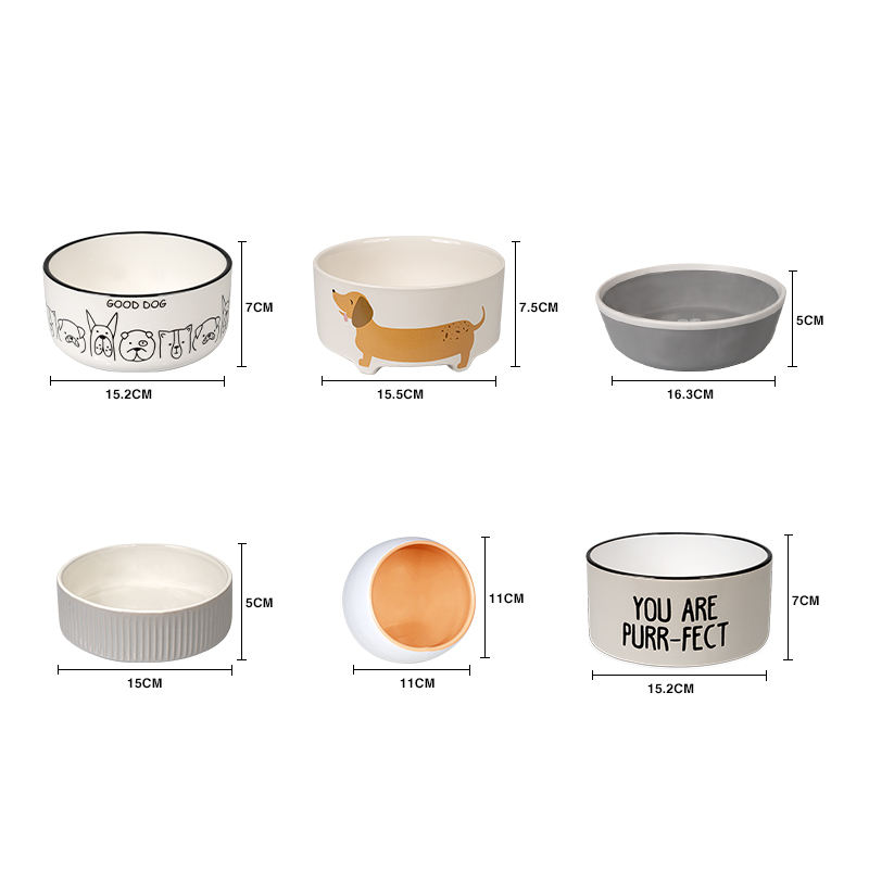 Wholesale Custom Printing Pattern Colorful Ceramic Dog Bowl