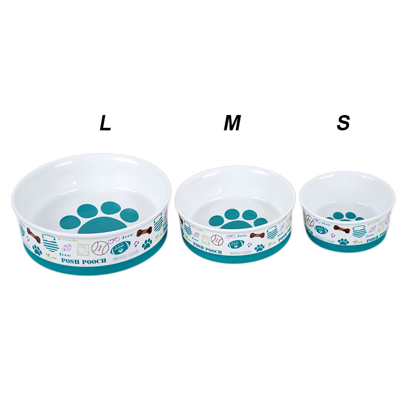 Wholesale Custom Silicone Ring Non-slip Design Dog Bowl Fashion Printed Ceramic Pet Bowl