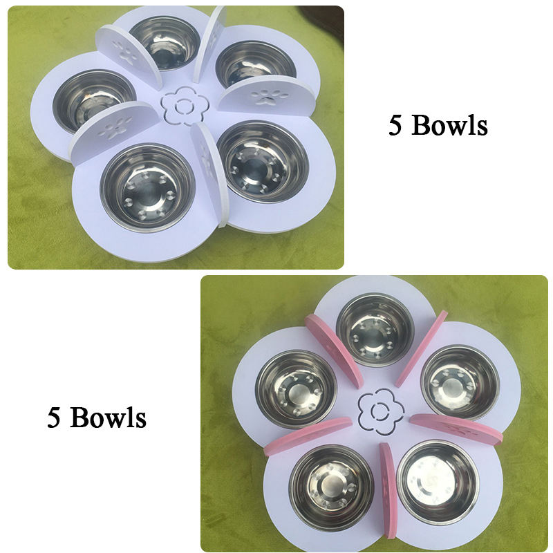Wholesale Custom Stainless Steel Pet Bowl For Multiple Dogs Or Cats Pet Multiple Bowls