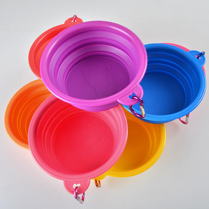 Collapsible Silicone Pet Travel Feeding Bowl For Food