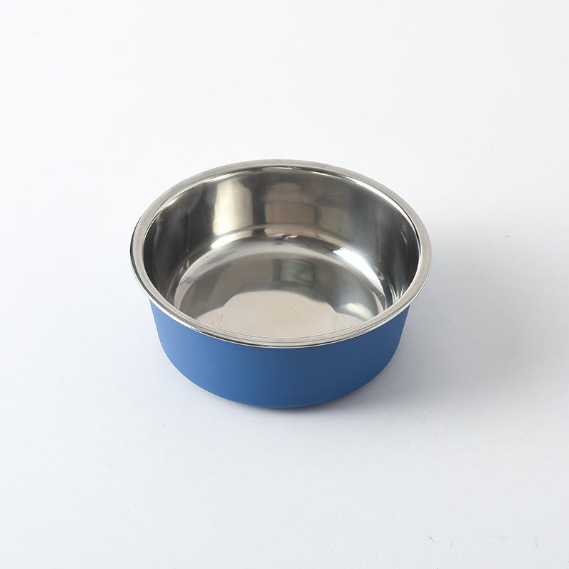 Manufacturer Custom Non-slip Rubber Bottom Stainless Steel Metal Dog Bowl
