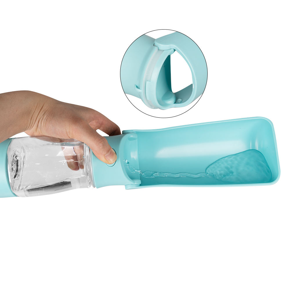 New Design 2 In 1 With Filter And Poop Bag Dispenser Foldable Pet Dog Water Bottle