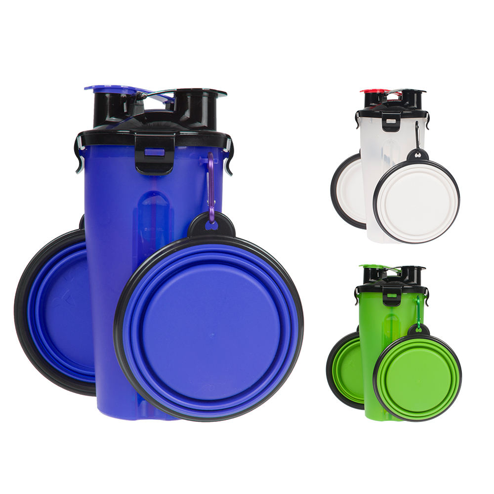 Wholesale Custom Portable Outdoor Travel Collapsible Silicone Bowl Dog Water And Food Bottle