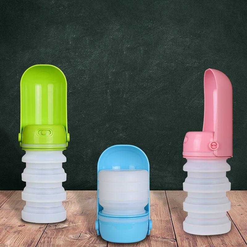 Food Grade Silicone Foldable Pet Water Bottle Outdoor Portable Dog Water Bottle