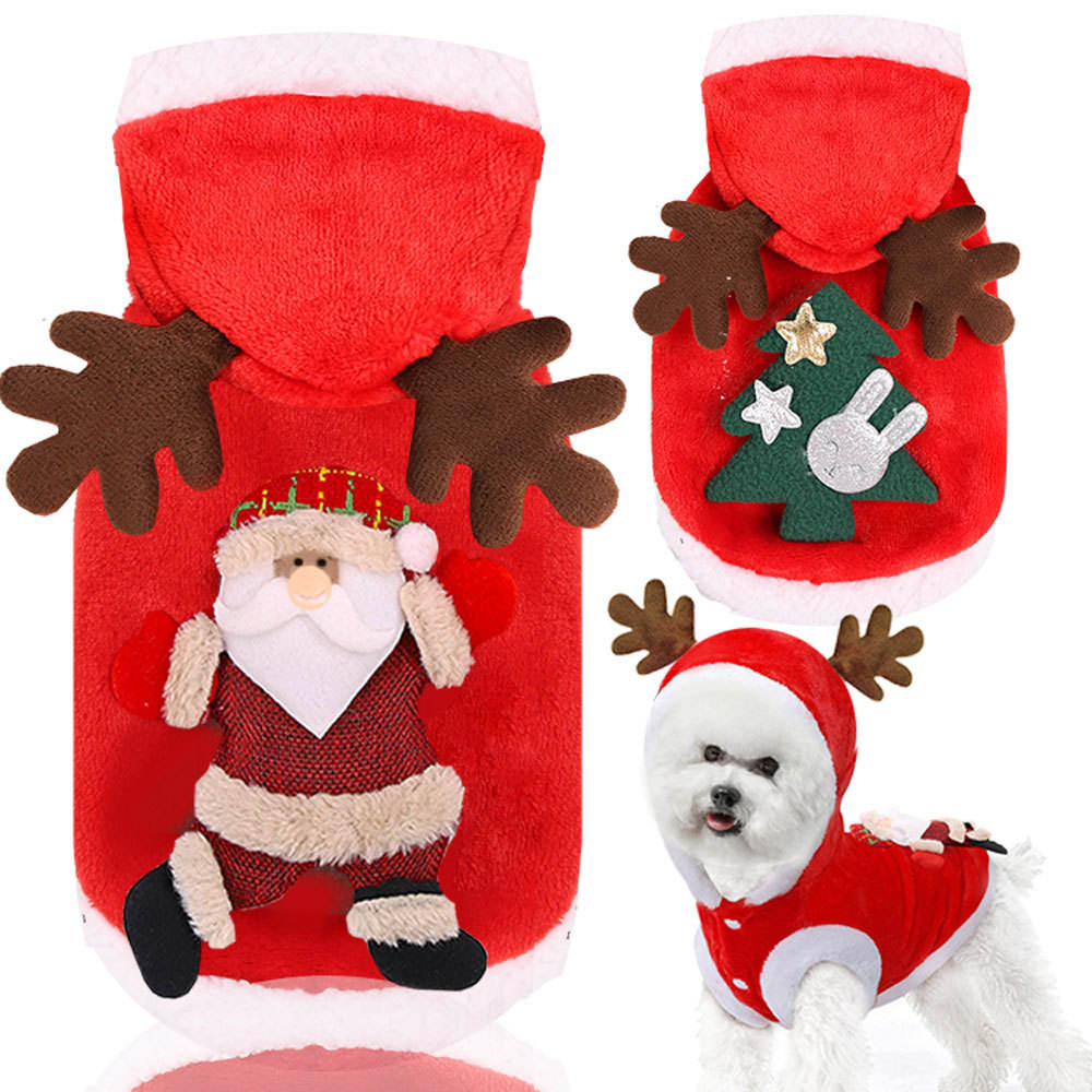 Wholesale Custom Winter Dog Clothes Christmas Holiday Large Dog Clothes Hat Fashion Pet Clothes