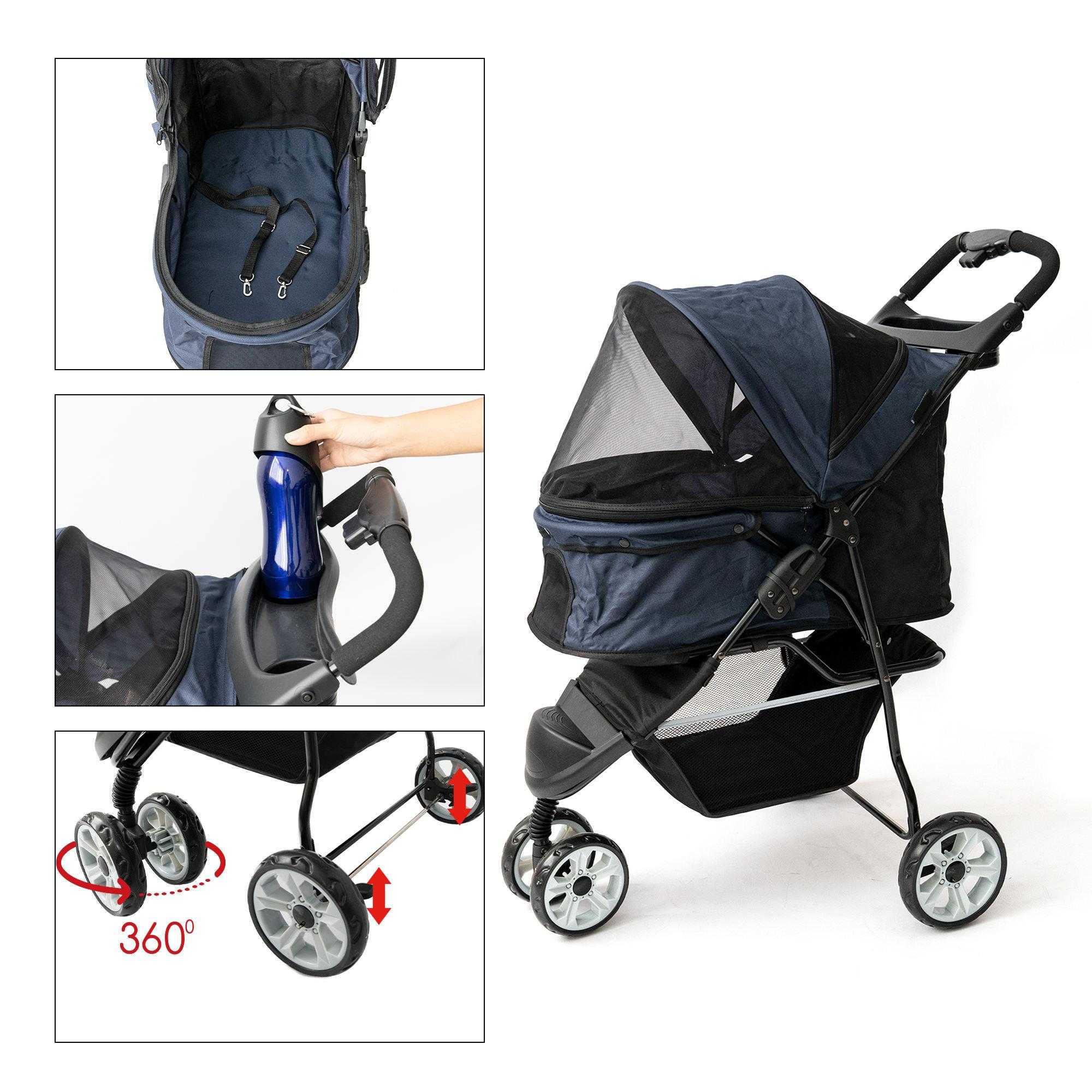 Stable Aluminum Alloy Light Weight One Handle Fold Pet Stroller