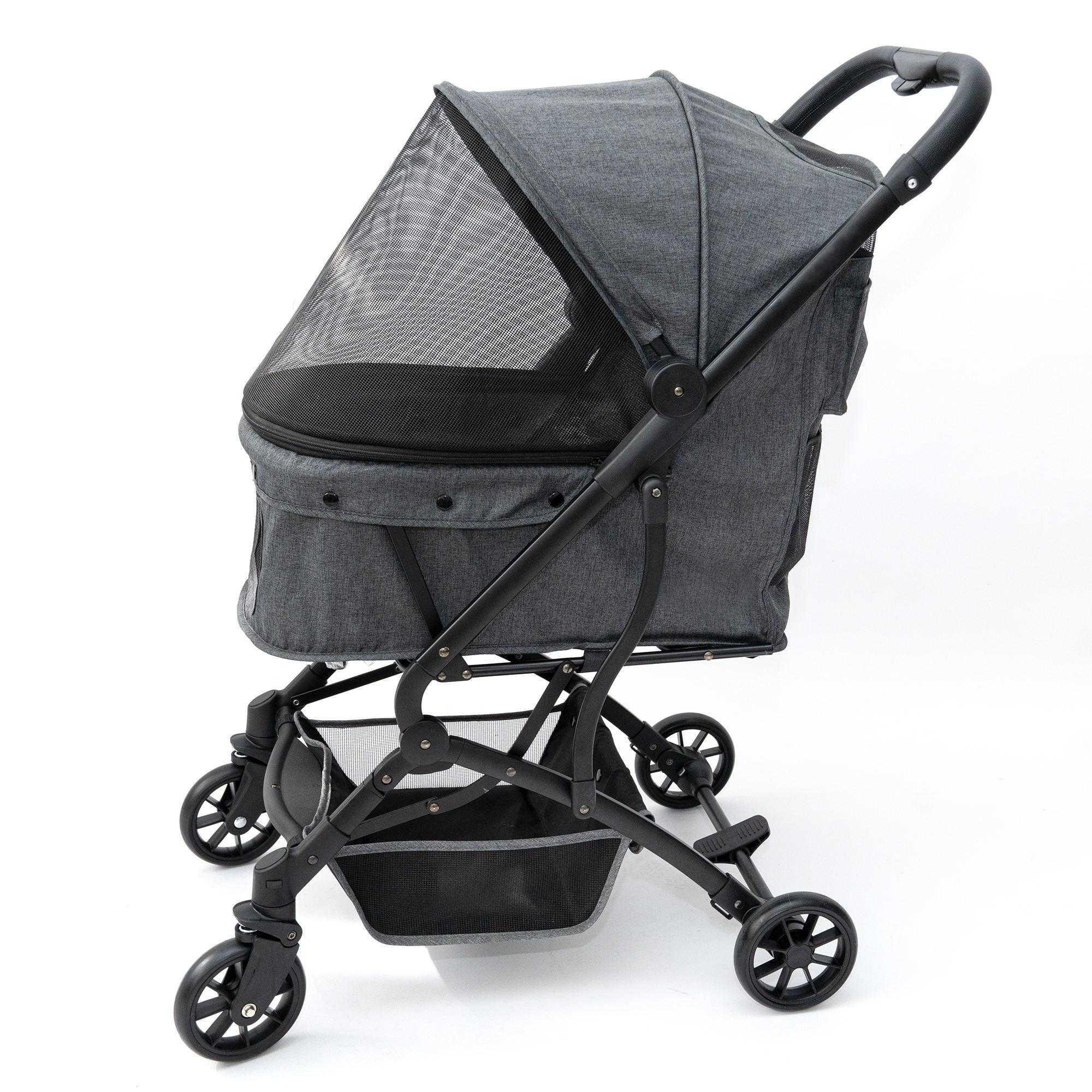 Travel Durable Aluminum Alloy Light Weight One Handle Fold Pet Stroller