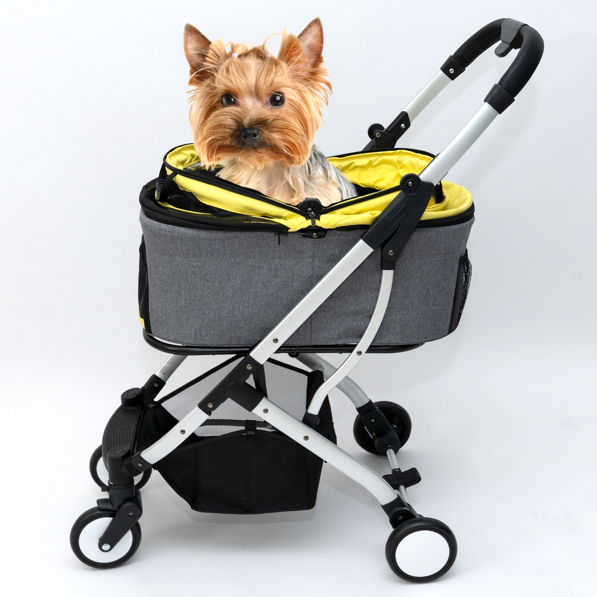 Multifunctional Durable Aluminum Alloy Light Weight One Key Foldable Pet Stroller