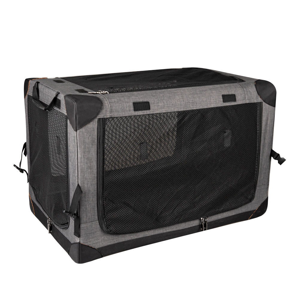 Travel Outdoor Car Carrying Collapsible & Foldable Dog Crate Cage With Mesh Windows