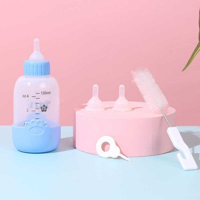 100ml 5pcs New Pp Cat Dog Baby Professional Feeding Milk Bottle Puppy Kitten Feeding Bottle Pet Cat Nursing Bottle