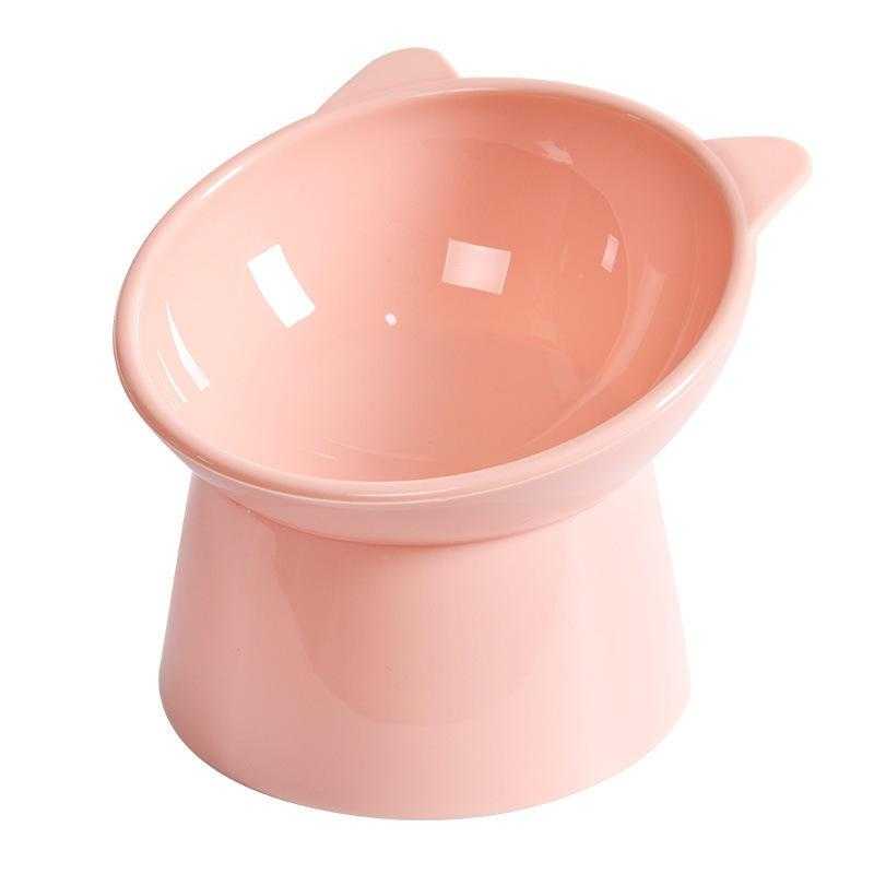 Best Selling Plastic Pet Cat Dog High-footed Oblique Mouth Anti Overturning Cup Pet Feeder Bowl