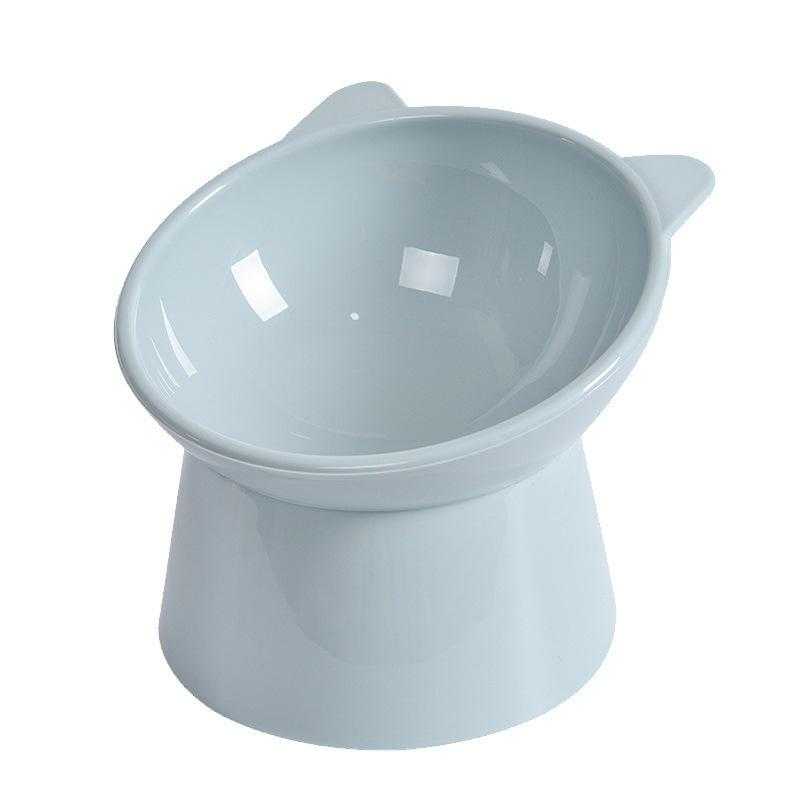 Best Selling Plastic Pet Cat Dog High-footed Oblique Mouth Anti Overturning Cup Pet Feeder Bowl