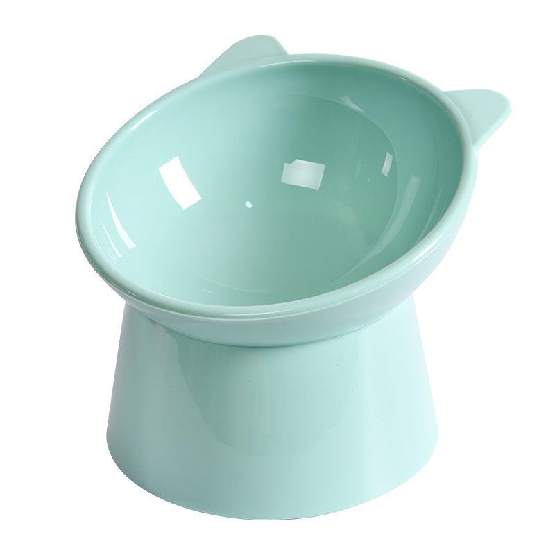 Best Selling Plastic Pet Cat Dog High-footed Oblique Mouth Anti Overturning Cup Pet Feeder Bowl