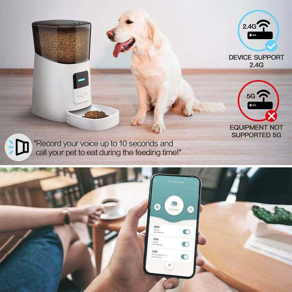 Hot Sale Dog Cat Automatic Smart Wi-fi Enabled Mobile Phone Control Pet 6l Smart Cat Feeder