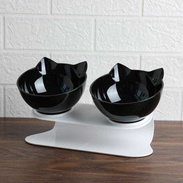 Double Bowl Pet Feeder Non-slip Transparent Bowls Pet Food Bowls For Cats And Small Dogs Pet Supplies