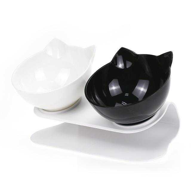 Double Bowl Pet Feeder Non-slip Transparent Bowls Pet Food Bowls For Cats And Small Dogs Pet Supplies