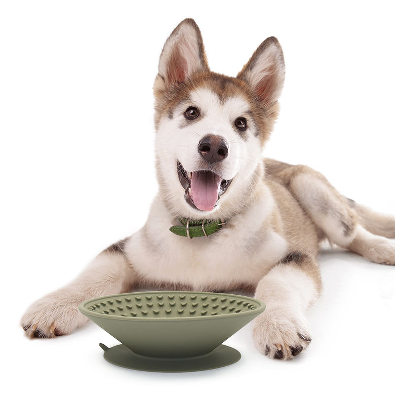 Round Slow Eating Bowls Dog Licking Bowl Strong Suction Base Silicone Pet Slow Feeder