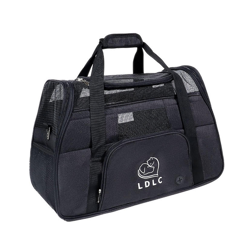Custom Logo Foldable Zipper Travel Handbag Breathable Mesh Pet Bag Portable Dog Cat Carrier Bag