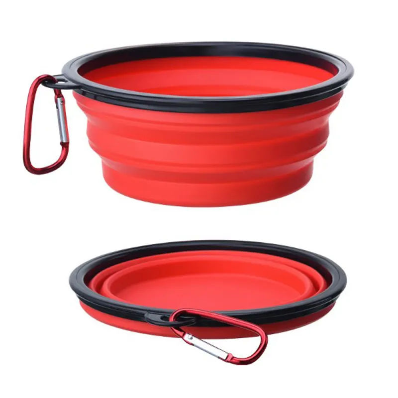 Custom Outdoor Pet Accessories Dog Food Water Travel Feeder Bowl Portable Foldable Silicone For Dogs Silicone Stretch Lids