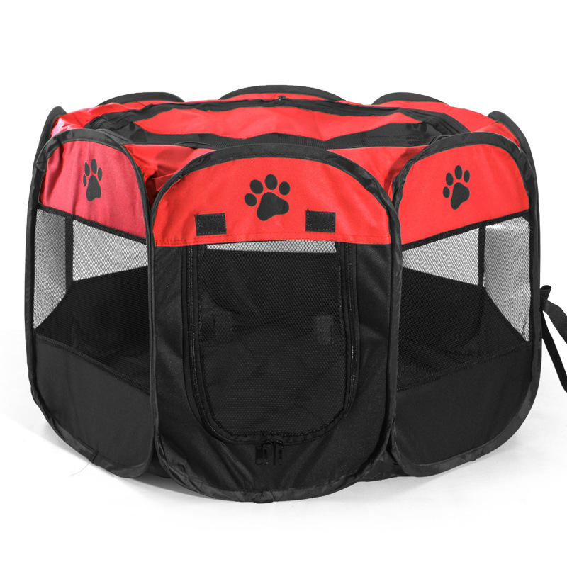 High Quality Scratch-resistant Outdoor Pop Up Pet Carrier Tent Portable Folding Pet Tent Dog House Octagonal Cage