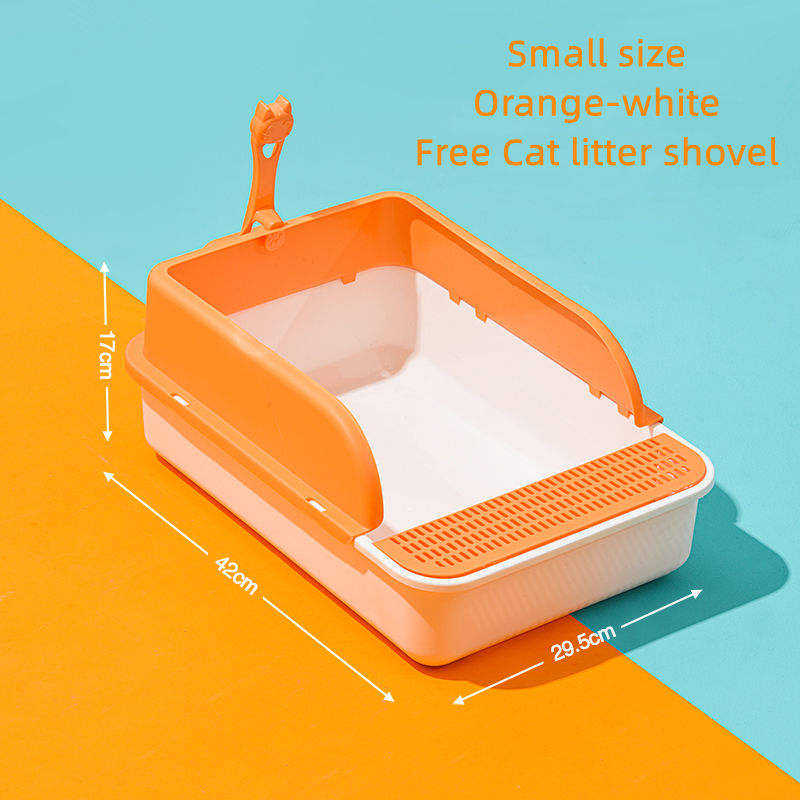 Factory Cheap Foldable Plastic Closed Cat Litter Box Grid Cat Sand Box Cat Splash-proof Toilet Box
