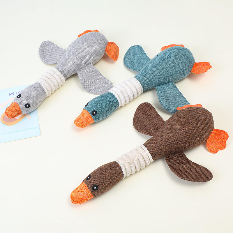 Customized Hot Sale Plush Dog Toys Stuffer Animals Cute Plush Toy Custom Small Pet Dog Wild Goose Soft Plush Toys